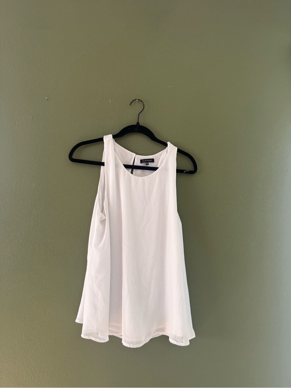 Pleione White Sleeveless Swing Tank